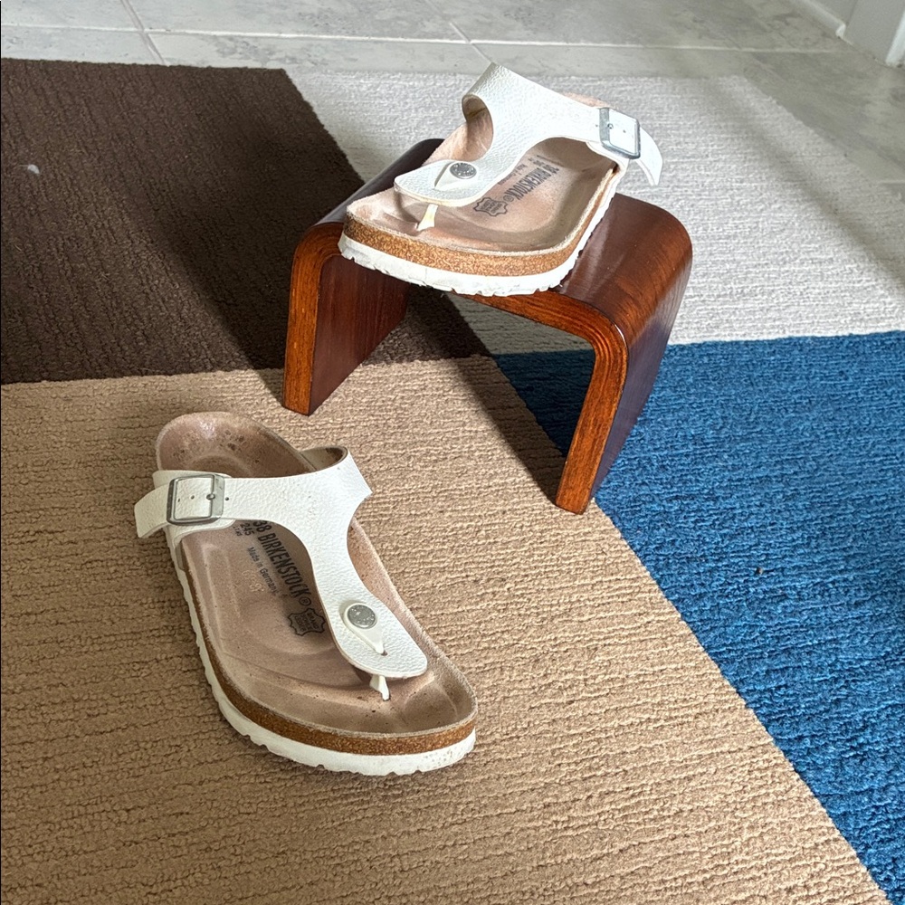 Birkenstock White Thong Sandals